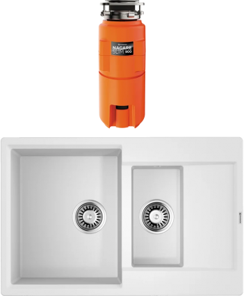 Комплект Мойка Omoikiri Daisen 78-2T-WH белая + Измельчитель Nagare slim 900