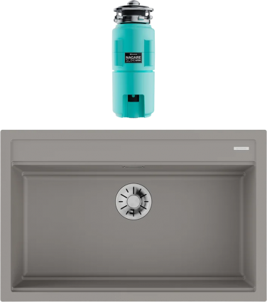 Комплект Мойка Omoikiri Kitagawa 79-LB-GR leningrad grey + Измельчитель Nagare slim 1250-AZ azur blue