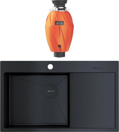 Комплект Мойка Omoikiri Akisame 86-L Side-GB графит + Измельчитель Nagare 750