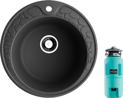 Комплект Мойка Omoikiri Tovada 51-GR leningrad grey + Измельчитель Nagare slim 1250-AZ azur blue