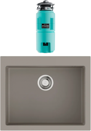 Комплект Мойка Omoikiri Bosen 61A-GR leningrad grey + Измельчитель Nagare slim 1250-AZ azur blue