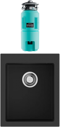Комплект Мойка Omoikiri Bosen 41A-GB графит + Измельчитель Nagare slim 1250-AZ azur blue