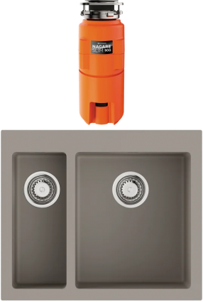 Комплект Мойка Omoikiri Bosen 59-2A-GR leningrad grey + Измельчитель Nagare slim 900