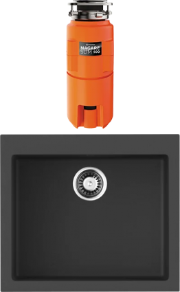 Комплект Мойка Omoikiri Bosen 57-BL черная + Измельчитель Nagare slim 500