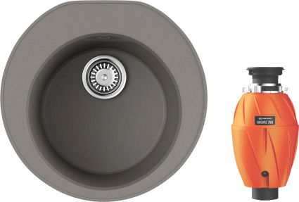 Комплект Мойка Omoikiri Miya 50R-GR leningrad grey + Измельчитель Nagare 750