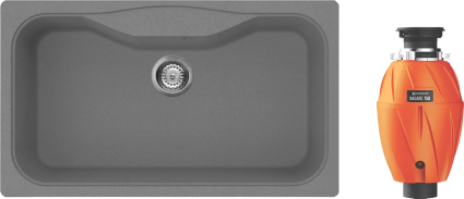 Комплект Мойка Omoikiri Maru 86-GR leningrad grey + Измельчитель Nagare 750