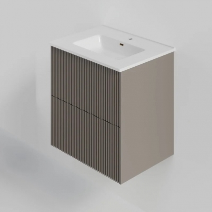 Тумба под раковину La Fenice TERRA Twin Cappuccino бежевая матовая 60 см