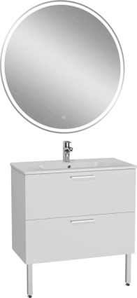 Мебель для ванной комнаты VitrA Mia 80 с 2 ящиками, белый глянец