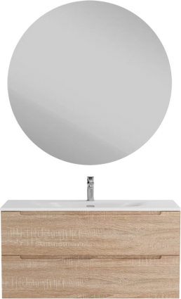 Мебель для ванной комнаты BelBagno Etna 100 rovere bianco, раковина BB-8099-120-2