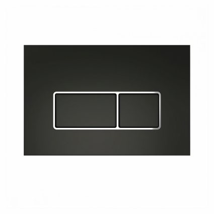 Кнопка смыва Lorne Rectangle черная матовая, окантовка хром