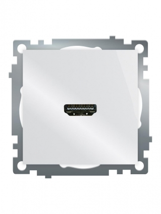 Розетка HDMI 2.1, Type A  (механизм), STEKKER GLS00-7118-01, серия Катрин, белый 50058