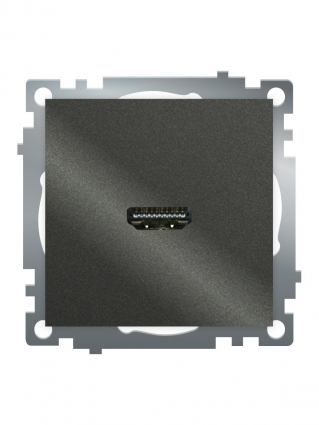 Розетка HDMI 2.1, Type A (механизм), серия Катрин, графит, GLS00-7118-06 50059