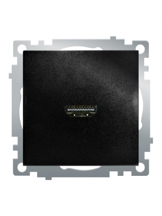 Розетка HDMI 2.1, Type A  (механизм), STEKKER GLS00-7118-05, серия Катрин, черный 50062