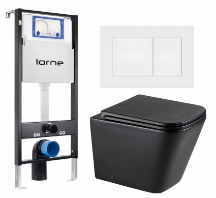 Комплект 3 в 1 инсталляция Lorne Profi LN7002500 + Унитаз подвесной Lemark Florex 9612002 + кнопка белая матовая Carre