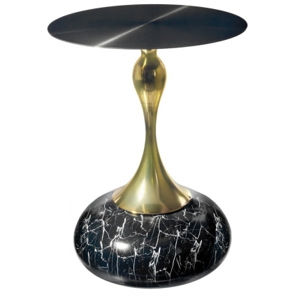 Кофейный стол bradexhome Angel черно-золотистого цвета