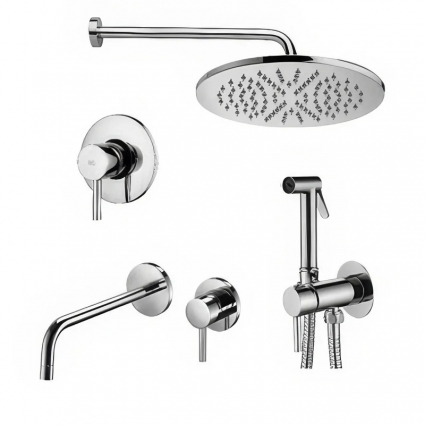 Комплект для ванной Paffoni Light KITZLIG011CR006 С ВНУТРЕННЕЙ ЧАСТЬЮ, хром