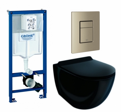 Комплект 3 в 1 инсталляция Grohe Rapid SL + Унитаз подвесной Esbano Garcia ESUPGARCB + кнопка никель матовый