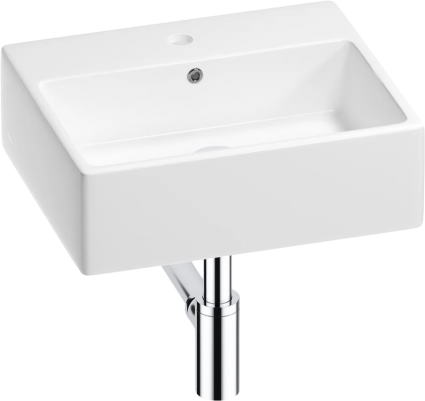 Накладная раковина Wellsee Graceful Pro 201001326, 50, с сифоном и донным клапаном, глянцевый белый, хром