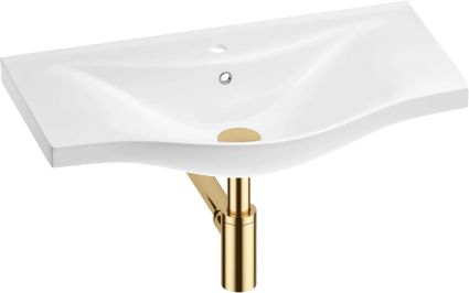 Раковина Wellsee Bisou 201001678 75, с сифоном, золото