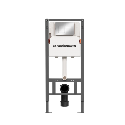Система инсталляции для унитазов Ceramica Nova Balance CN121002CH, кнопка Square глянцевый хром
