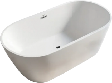 Акриловая ванна Cerutti Spa RESIA170II 170x75 см, отдельностоящая, белая, овальная, с каркасом, со сливом-переливом, с донным клапаном