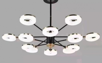 Люстра подвесная Alfa Light F3824-19 BK LED 2 COLOUR