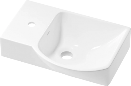 Раковина маленькая в туалет Wellsee WC Area 151808000 45, глянцевая белая