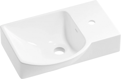 Раковина маленькая в туалет Wellsee WC Area 151807000 45, глянцевая белая