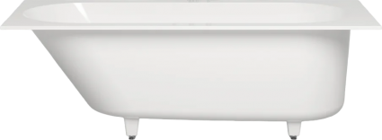 Ванна из искусственного камня Salini Ornella Kit S-Sense 160x70 см, встраиваемая, матовая белая, на ножках, с донным клапаном