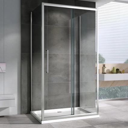Душевой уголок Abber Schwarzer Diamant AG30120H-S80-S80, 120х80, профиль хром, стекло прозрачное
