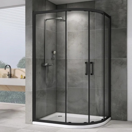 Душевой уголок Abber Schwarzer Diamant AG01129B, 120x90, профиль черный, стекло прозрачное