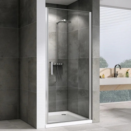 Душевая дверь в нишу Abber Sonnenstrand AG04100, 100 см, профиль хром, стекло прозрачное