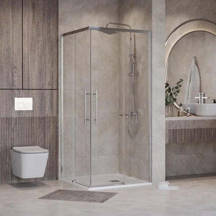 Душевой уголок Niagara Nova NG-6630-34, 100x100, профиль хром, стекло прозрачное