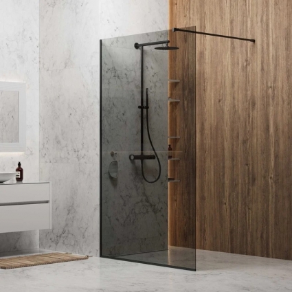 Душевая перегородка Berges Wasserhaus Sky Black 064027, 110 см, профиль черный матовый, стекло тонированное