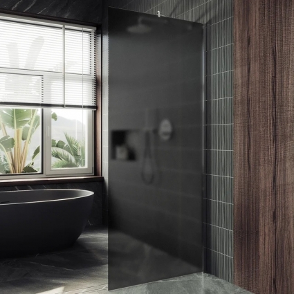 Душевая перегородка Maybahglass MGD-682-5ш, 109 см, профиль хром матовый, стекло графит матовое