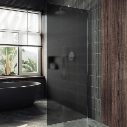 Душевая перегородка Maybahglass MGD-694-5ш, 89 см, профиль хром матовый, стекло графит матовое