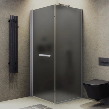 Душевой уголок Maybahglass MGY-1322-5, 90х90 см, профиль матовый хром, стекло графит матовый