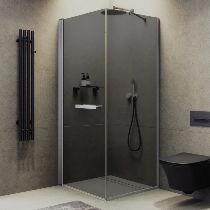 Душевой уголок Maybahglass MGY-1321-5, 90х90 см, профиль матовый хром, стекло графит