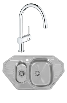 Комплект Мойка Kaiser + Смеситель Grohe Minta 3291800E хром