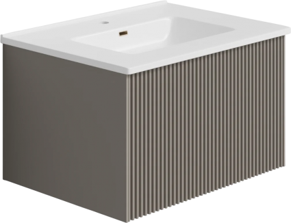 Тумба с раковиной La Fenice Terra 60, подвесная, cappuccino, раковина Slim Line 60 см