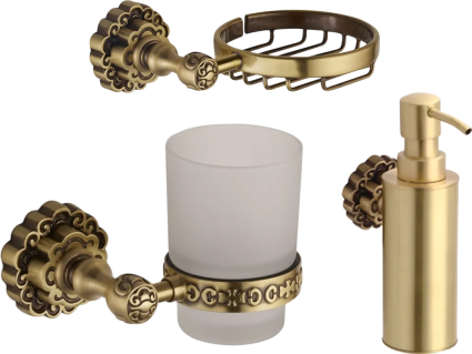 Набор Мыльница Bronze de Luxe K25202 + Дозатор K25027 + Стакан K25006
