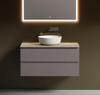 Тумба под раковину со столешницей Sancos Snob T 100 doha soft, столешница бежевая