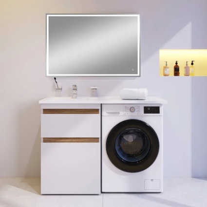 Мебель для ванной комнаты Am.Pm X-Joy 60 L, под узкую стиральную машину, зеркало DIWO Дмитров