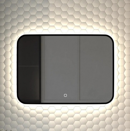Зеркало Defesto Aura DF 2964SH 70x50, с нейтральной подсветкой, сенсорный выключатель, черное