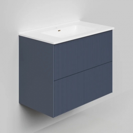 Тумба с раковиной La Fenice Terra Twin 80, подвесная, blu grigio, раковина Slim Line 80 см