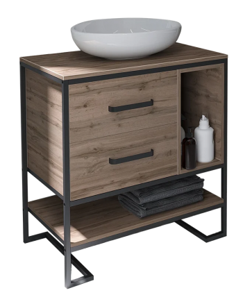 Тумба с раковиной 1MarKa Grunge Loft, 80, напольная, дуб вотан