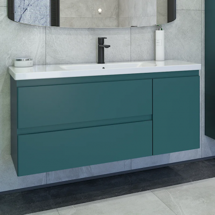 Тумба с раковиной Caprigo Forte 120 R, подвесная, изумрудно-бирюзовая
