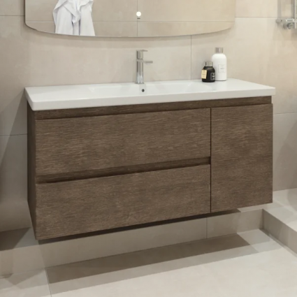 Тумба с раковиной Caprigo Forte 120 R, подвесная, шоколадный орех