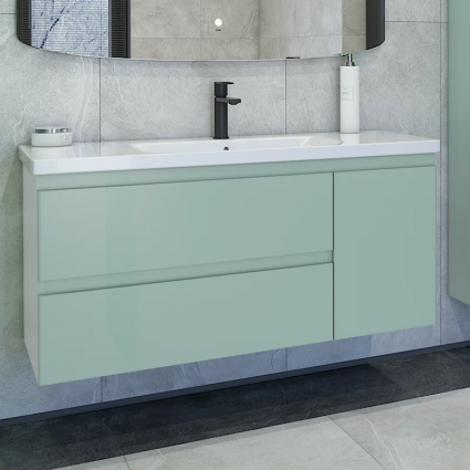 Тумба с раковиной Caprigo Forte 120 R, подвесная, селесте