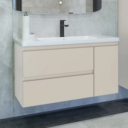 Тумба с раковиной Caprigo Forte 100 R, подвесная, беж лайт